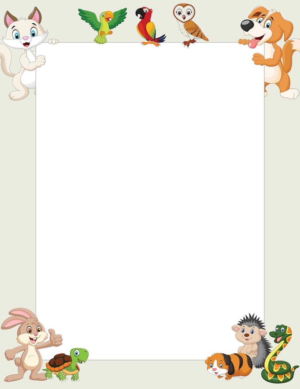 Great Papers! Whimsical Animal Pals Letterhead, for Invitations, Announcements and Personal Messages, Printer Friendly 8.5”x11”, 50 Pack